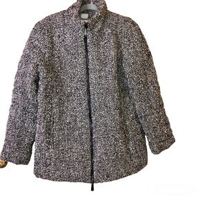 Chico’s Menswear Wool Blend Print Puffer Jacket White‎ Black Size 1